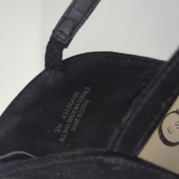 CATO Women's Black Suede T-Bar Round Toe Block Heels Size 9 - Picture 5 of 5